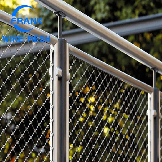 304 316 316L High Strength 80*139mm Stainless Steel Cable Wire Rope Mesh Net for Aviary Zoo Mesh 